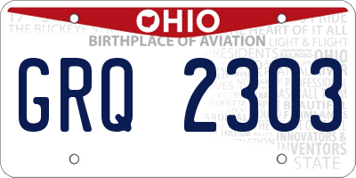 OH license plate GRQ2303