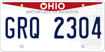 OH license plate GRQ2304