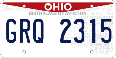 OH license plate GRQ2315