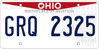 OH license plate GRQ2325