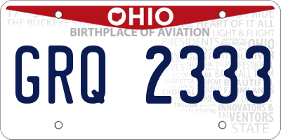 OH license plate GRQ2333