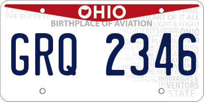 OH license plate GRQ2346