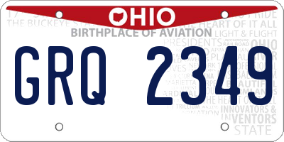 OH license plate GRQ2349