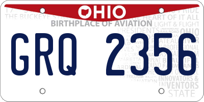 OH license plate GRQ2356