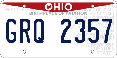 OH license plate GRQ2357