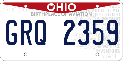 OH license plate GRQ2359