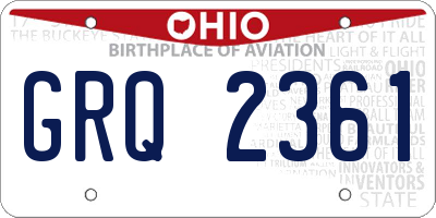 OH license plate GRQ2361
