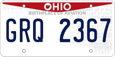 OH license plate GRQ2367