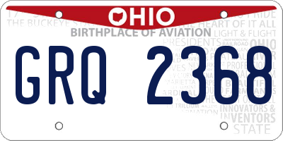 OH license plate GRQ2368