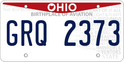 OH license plate GRQ2373