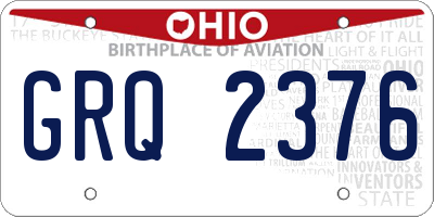 OH license plate GRQ2376