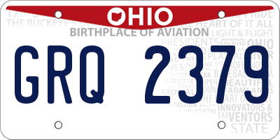 OH license plate GRQ2379