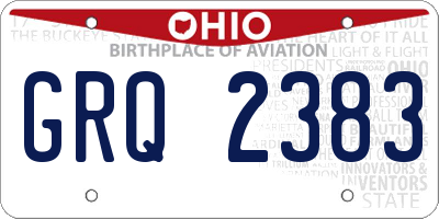 OH license plate GRQ2383