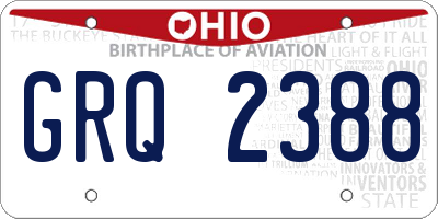 OH license plate GRQ2388