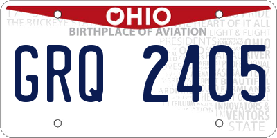 OH license plate GRQ2405