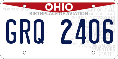 OH license plate GRQ2406