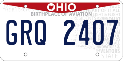 OH license plate GRQ2407