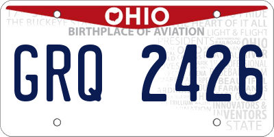 OH license plate GRQ2426