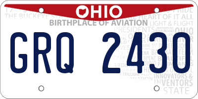 OH license plate GRQ2430