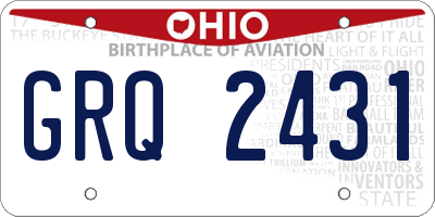 OH license plate GRQ2431