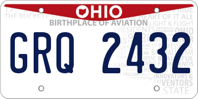 OH license plate GRQ2432