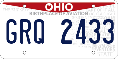 OH license plate GRQ2433