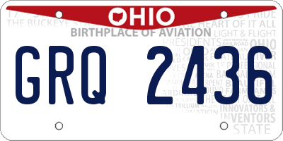 OH license plate GRQ2436