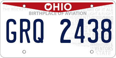 OH license plate GRQ2438