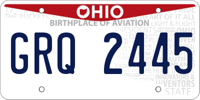 OH license plate GRQ2445