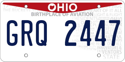 OH license plate GRQ2447