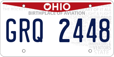 OH license plate GRQ2448