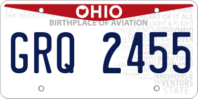 OH license plate GRQ2455