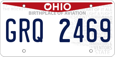 OH license plate GRQ2469