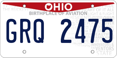 OH license plate GRQ2475