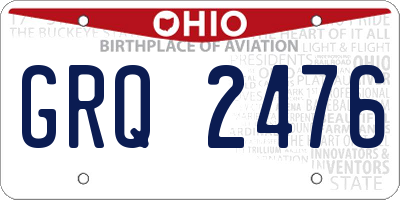 OH license plate GRQ2476