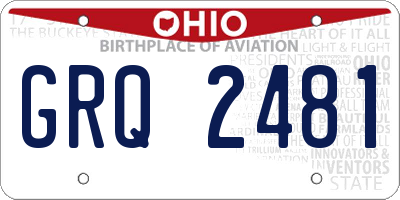 OH license plate GRQ2481