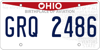 OH license plate GRQ2486