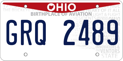 OH license plate GRQ2489