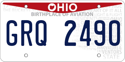 OH license plate GRQ2490