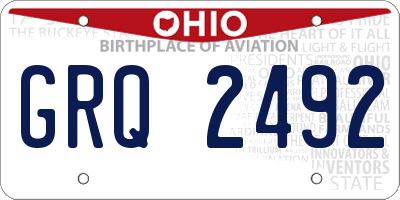 OH license plate GRQ2492