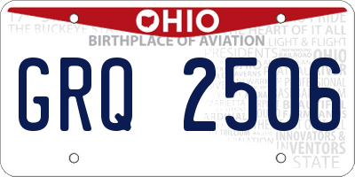 OH license plate GRQ2506