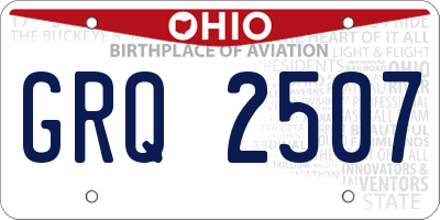 OH license plate GRQ2507