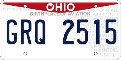 OH license plate GRQ2515