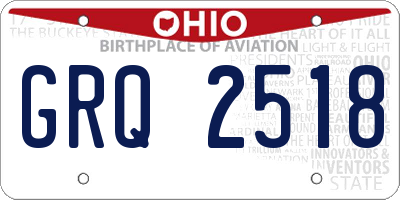 OH license plate GRQ2518