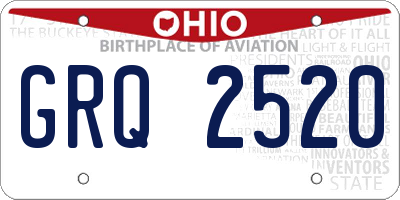 OH license plate GRQ2520