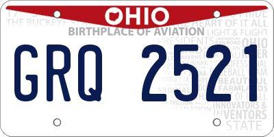 OH license plate GRQ2521