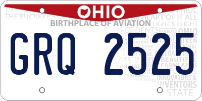 OH license plate GRQ2525