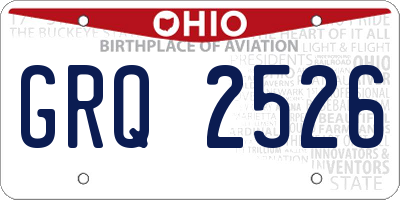 OH license plate GRQ2526