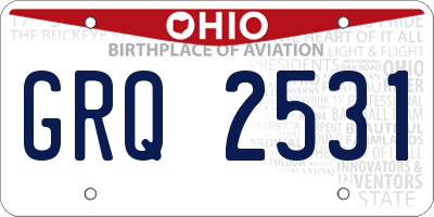 OH license plate GRQ2531
