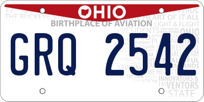 OH license plate GRQ2542